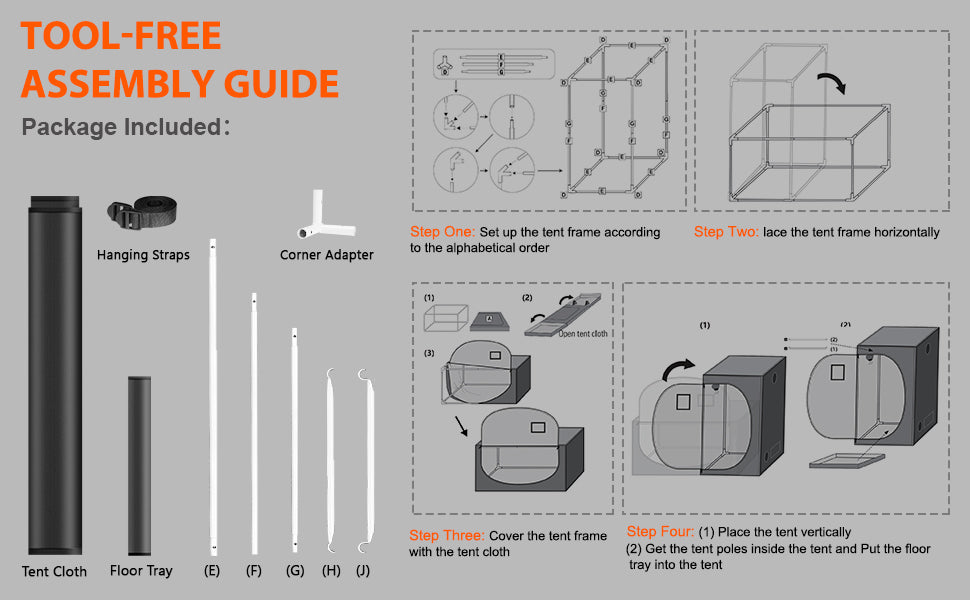 Spider Farmer Grow Tent - 120x120x200CM