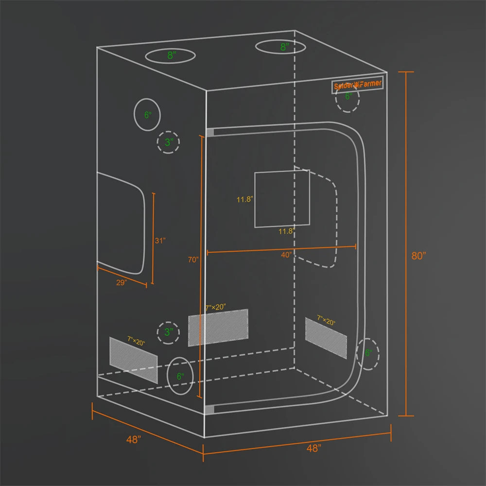 Spider Farmer Grow Tent - 120x120x200CM