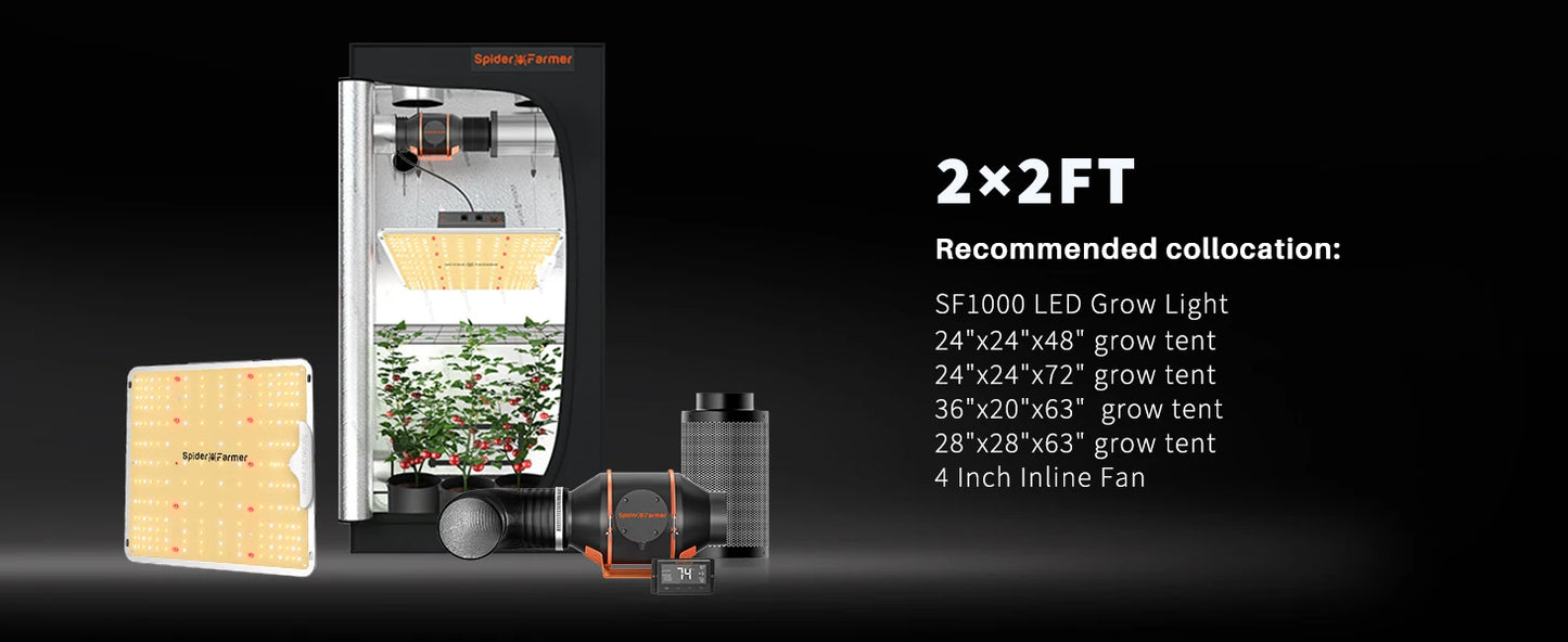 Spider Farmer Grow Tent - 70x70x160CM