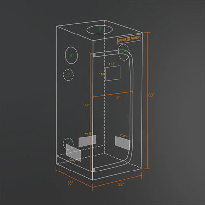 Spider Farmer Grow Tent - 70x70x160CM